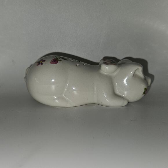 Avon Ceramic Pig Potpourri Holder Vintage Sleeping Pig Floral Figurine 1980s - Picture 4 of 6